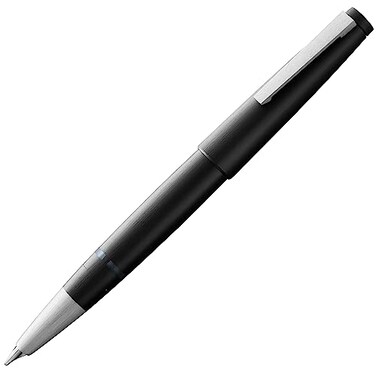 Lamy 2000 black elegant Fountain Pen in robust fibreglass barrel 14 ct gold nib partially platinumplated nib size B