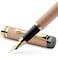 WordsworthBlack Wordsworth Black Fountain Pen Set Luxury Bamboo Wood Medium Nib Gift Case Includes 6 Ink Cartridges Ink Refill Converter Journaling Calligraphy Drawing Smooth Writing Maple Wood