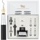 WordsworthBlack Wordsworth Black Fountain Pen Gift Set Includes Ink Bottle 6 Ink Cartridges A Refill Converter 4 Replacement Nibs Premium Package Journaling Calligraphy Smooth Writing Pens Black Ch