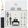WordsworthBlack Wordsworth Black Fountain Pen Gift Set Includes Ink Bottle 6 Ink Cartridges A Refill Converter 4 Replacement Nibs Premium Package Journaling Calligraphy Smooth Writing Pens Black Ch