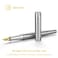 BEILUNER Luxury Fountain Pen Set Solid 24K Gilded Medium Nib Silver Stainless Steel Body Includes 6 Ink Cartridges Ink Refill Converter with Gift Case Nice pen for Men and Women