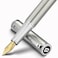 BEILUNER Luxury Fountain Pen Set Solid 24K Gilded Medium Nib Silver Stainless Steel Body Includes 6 Ink Cartridges Ink Refill Converter with Gift Case Nice pen for Men and Women
