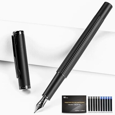 VAOEVA JINHAO Fountain Pen Extra Fine Nib Includes Ink Cartridges Converter Perfect Weight Optimal Flow No Skips