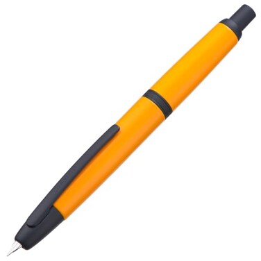 Wikult Jinhao 10 Press Fountain Pen with Box Orange Retractable Fine Nib with Converter Set Black Clip