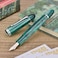 Asvine V800 Fountain Pen Vacuum Filling System with Large Ink Capacity Smooth Number 8 Medium Nib with Gift Case and Wrench Green Acrylic