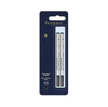 Waterman Rollerball Pen Refill Fine Tip with Black Ink 2 Count
