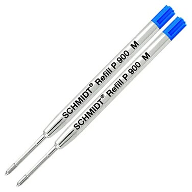 Schmidt 2 Pack Ink Refill Blue Medium P900 Parker Style Ballpoint Refill
