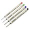 Lanier Pens Pack of 4 Schmidt P8126 Capless System Rollerball Refill GreenRedBlackBlue Fine Tip