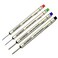 Lanier Pens Pack of 4 Schmidt P8126 Capless System Rollerball Refill GreenRedBlackBlue Fine Tip