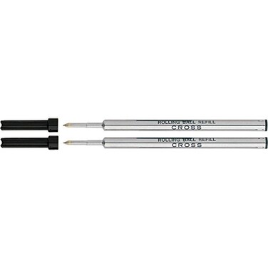 Cross Black Gel Ink Rolling Ball Refill 12 Pack for Selectip Pens 12 Refills