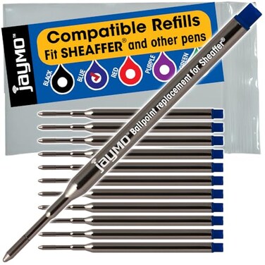 Jaymo Replacement for Sheaffer K 99325 Measures 375 in 95 mm Long Ballpoint Pen Refill 12 Blue