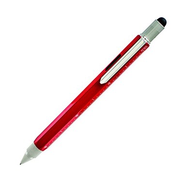 Monteverde USA 9in1 Tool Mechanical Pencil in Red Multifunctional Pencil with Stylus Screwdrivers Ruler and Eraser Exclusive Collection Great Gift for Engineers