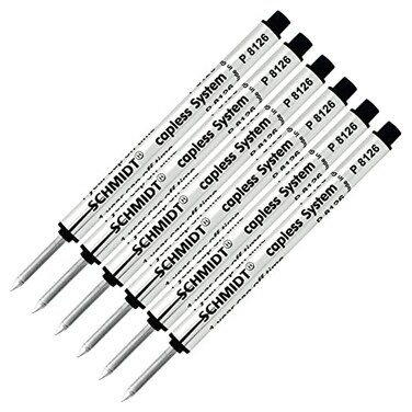 Schmidt Retro 1951 Short Capless Rollerball Ink Refill Fine Tip P8126 P8126 Short Black 6Pack Capless Roller Ball refills fits Retro 51 Tornado Roller Ball Pens