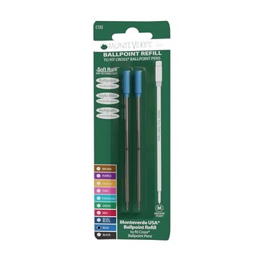 Monteverde USA Soft Ballpoint Refills to Fit Cross Pens Medium Point Blue Ink 2Pack Smooth and Vibrant Writing Performance