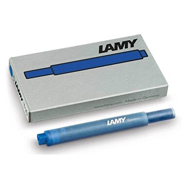 Lamy Unisex T 10 Giant Fountain Pen Ink Cartridge 5 Pack Blue Washable