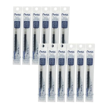 Pentel Refill Ink for EnerGel RTX Retractable Gel Pen 12 Pack 07mm Medium Point Navy Blue LR7CA