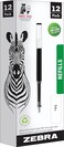 Zebra Technologies Zebra Pen Ballpoint FRefills For F301 F301 Ultra 301 A Pens Fine Point 07 mm Black 12 pack