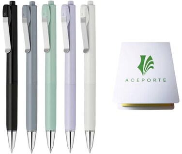 QULLITY ZEBRA bLen U 05mm Ballpoint Pen 5 Colors Sticky Notes Set