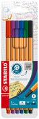 STABILO point 88 Fineliner Pack of 6 Assorted colors