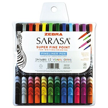 Zebra Pen ZEBRA Sarasa Porous Pen8 mm Fine Assorted Ink 12Set 67012