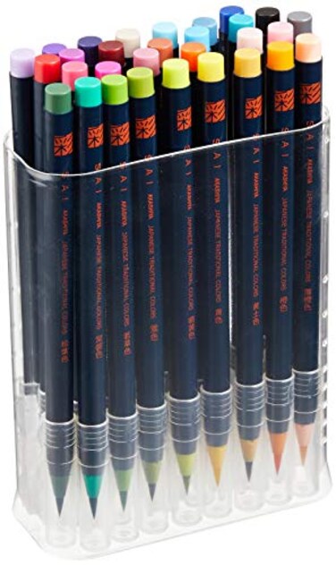 Akashiya Watercolor Brush Pen 30 Japanese Traditional Color Set CA20030V