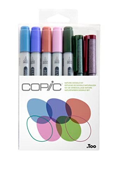 Copic Ciao Alcohol Markers Doodle Kit Nature 5 markers 2 pens