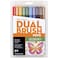 Tombow 56168 Dual Brush Pen Art Markers Secondary 10Pack Blendable Brush and Fine Tip Markers