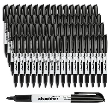 cloudriver Dry Erase Markers 128 Pack Black Whiteboard Markers Fine Tip Low Odor Bulk Dry Erase Marker For Office home and School Supplies