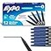 EXPO Wet Erase Markers SemiPermanent Blue Ultra Fine Tip 12 Count For Writing on Glass Whiteboards Mirrors Calendar Labeling Organizing