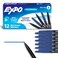 EXPO Wet Erase Markers SemiPermanent Blue Ultra Fine Tip 12 Count For Writing on Glass Whiteboards Mirrors Calendar Labeling Organizing