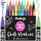Chalkola Fine Tip Chalk Markers 30 Pack Neon Pastel Chalk Pens Dry Erase Marker Pens for Blackboard Chalkboards Signs Windows Bistro 3mm Reversible Tip