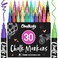 Chalkola Fine Tip Chalk Markers 30 Pack Neon Pastel Chalk Pens Dry Erase Marker Pens for Blackboard Chalkboards Signs Windows Bistro 3mm Reversible Tip