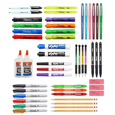 Sharpie School Supplies Variety Pack BTS Teacher Pack Expo Paper Mate Elmers Glue Sticks Pourable Glue Pencils Dry Erase Markers Highlighters and More 48 Count
