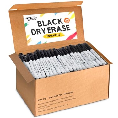 Duchong 144 Count Dry Erase Markers Bulk Fine Tip Whiteboard Markers for Kids Teachers Dry Erase Pens Bulk Pack for Classroom Home Back to School Supplies
