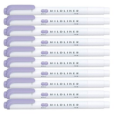 ZEBRA MILDLINER Highlighter pen markers Mild Violet WKT7MVI x10