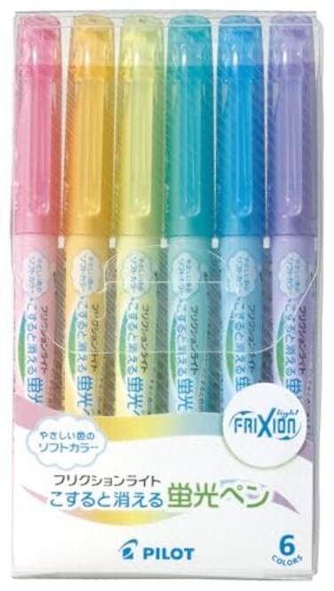 Pilot Frixion Light Soft Color Erasable Highlighter Pen 6 Color Set SFL60SL6CS