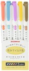 Zebra Technologies Zebra MILD LINER Double Sided Highlighter Refined Color 5 Set WKT75CRC