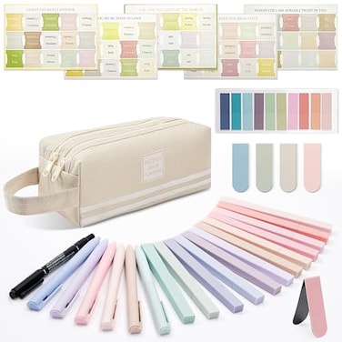 Vienrose Bible Journaling Kit with No Bleed Highlighters Pens 75 Tabs Study Supplies Gifts for Women