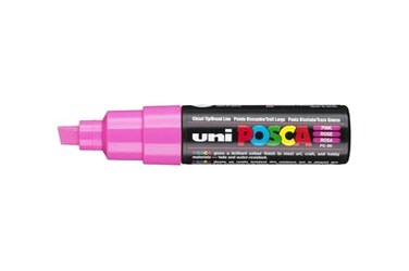 posca UNI POSCA PC8K CHISEL TIP MARKER PEN PINK BOX OF 6