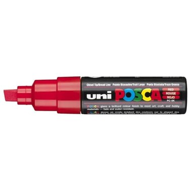 posca UNI POSCA PC8K CHISEL TIP MARKER PEN RED BOX OF 6