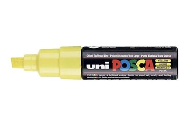 Uni-Ball UNI POSCA PC8K CHISEL TIP MARKER PEN YELLOW BOX OF 6