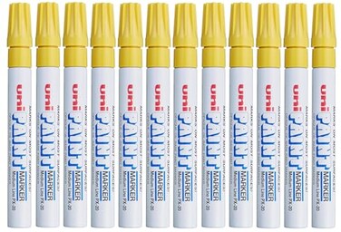 Uni-Ball UniBall 489371 Paint Marker Bullet Tip Medium Point Px20 Line Width 2228mm Yellow Ref 9001926 Pack 12
