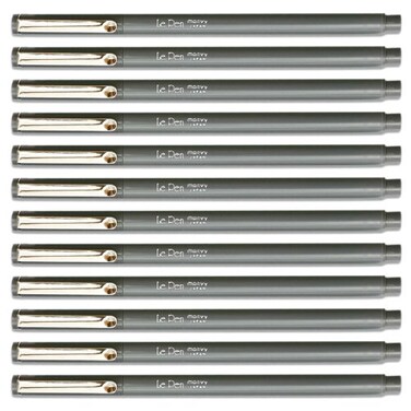 Uchida Lepen Permanent Marker Dark Gray Ink 1 Box