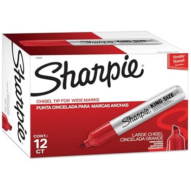Sharpie King Size Permanent Markers Large Chisel Tip Red 12 Count Office Home Teacher Supplies Great for Poster Boards