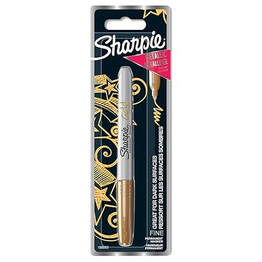 Sharpie Metallic Permanent Markers Fine Point for Bold Details Gold 1 Marker Pen