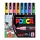 Posca Glitter Markers Set 8 Fine Paint Markers 3M Glitter Tones Yellow Green Violet Blue Light Blue Orange Red Pink