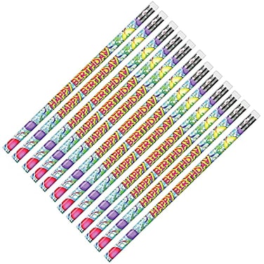 J.R. Moon Pencil Co. JR Moon Pencil JRM7940B Happy Birthday Glitz Pencils 39 Height 43 Wide 81 Length 12 Count