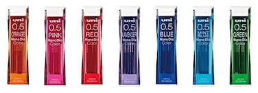 Uni-Ball Uni NanoDia Color Mechanical Pencil Leads 05mm 7 Color Set 7 Packtotal 140 Leads