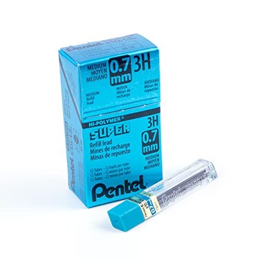 Pentel Super HiPolymer Lead Refill 07mm Medium 3H 144 Pieces of Lead 503H