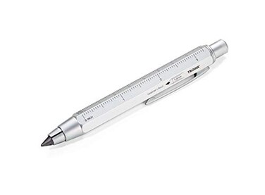 Troika ZIMMERMANN 56 PEN56SI Carpenters pencil clutch pencil 56 mm HB lead centimetreinch ruler 120 m150 m scale brass silver original